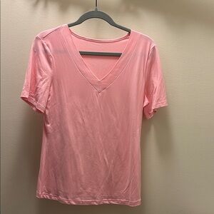 Women’s V-Neck Short Sleeve Top - Pink